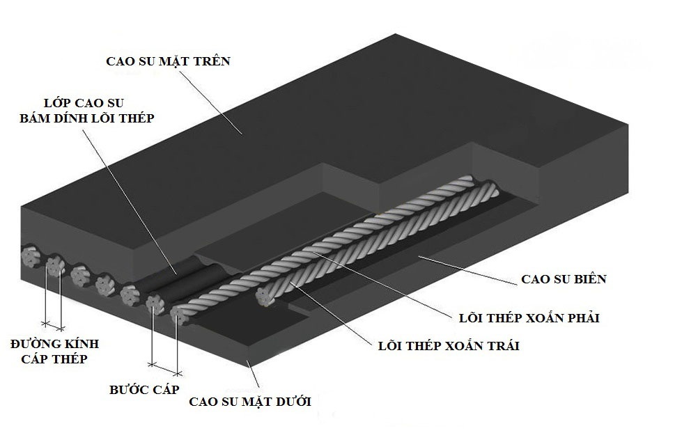 Băng tải cao su lõi thép