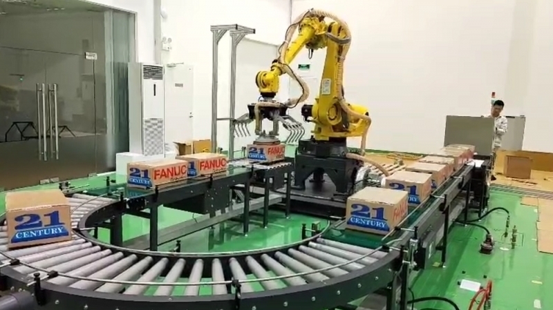 robot line loading and unloading bags